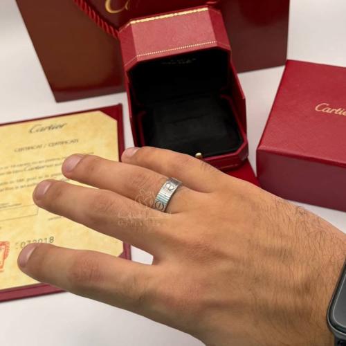 دبلة كارتير رجالي مخطط فضة عيار 925