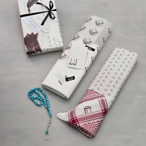 طقم شماغ وقماش دنهل صيفي