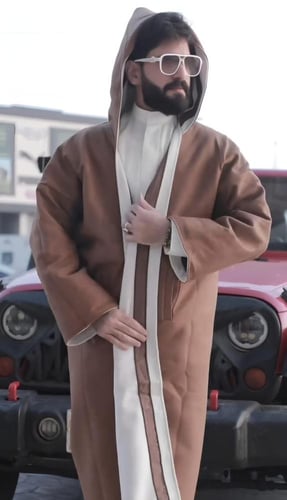 فروة رجالية دبل فيس (وجهين) سكري وبني