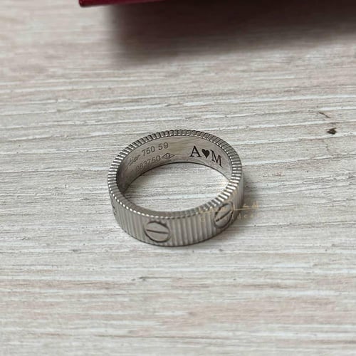 دبلة كارتير رجالي مخطط فضة عيار 925