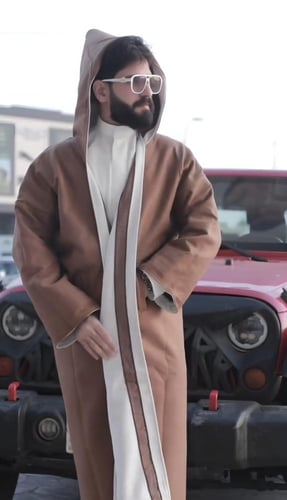 فروة رجالية دبل فيس (وجهين) سكري وبني