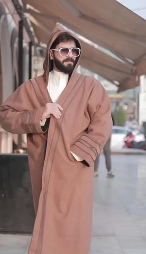 فروه رجالي وجهين (دبل فيس) بني واسود