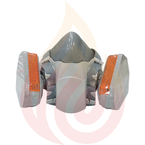 Half face mask with 2 PTC filters
