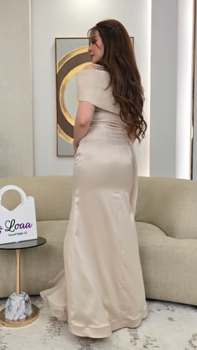 سحر اللؤلؤ فستان أوف شولدر بكسرات وانسيابية كلاسيك...