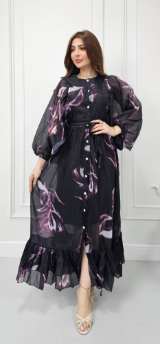 فستان أوركيد الليل الشيفون