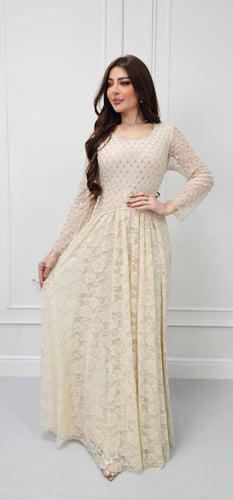 فستان وهج الكريستال من الدانتيل المنسدل والتطريز ا...