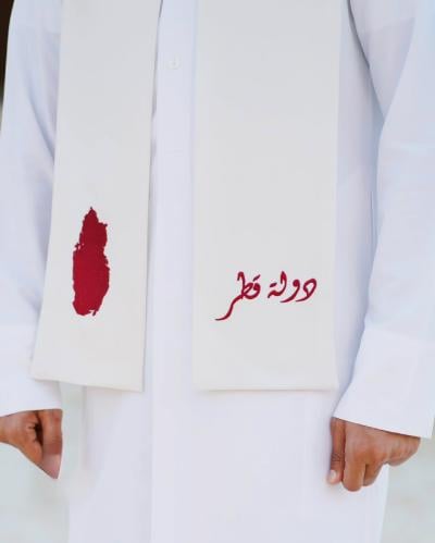 وشاح دولة قطر مع الخريطة