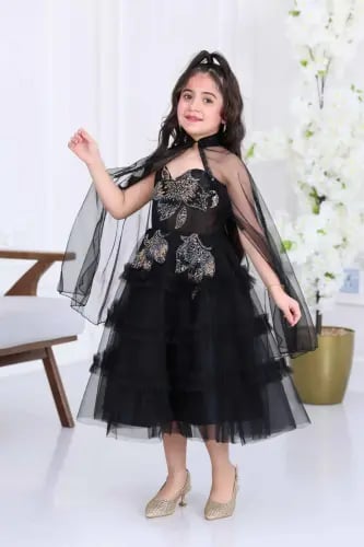 فستان بناتي اسود
