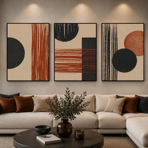 طقم من 3 لوحات مودرن