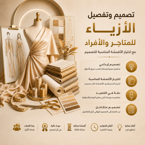 تصميم وتفصيل. الأزياء. للمتاجر والأفراد