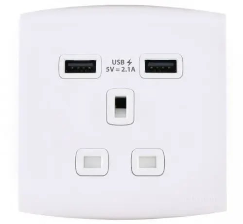 فيش USB الف 13امبير يو اس بي ابيض