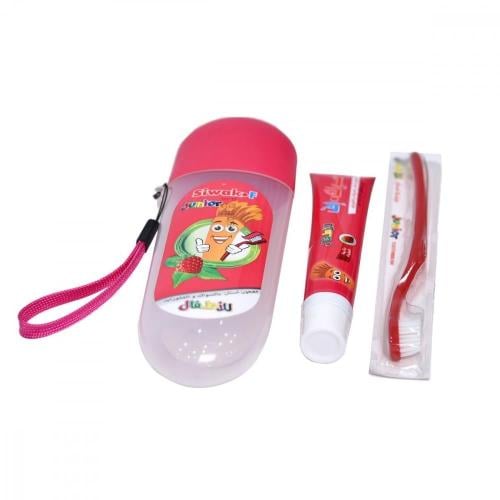 معجون أسنان+فرشاة سواك اف للأطفال بطعم الفراولة