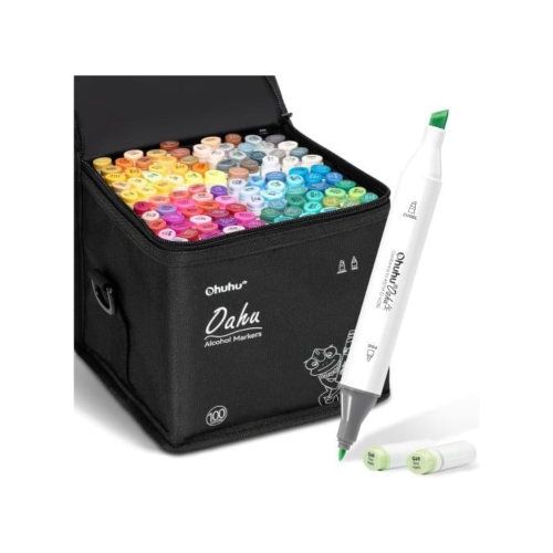 Ohoho 120 Alcohol-Based Coloring Markers – Dual-Tip Marker Set for Kids and Adults – Alcohol Sketch Markers – Perfect Christmas Gi...