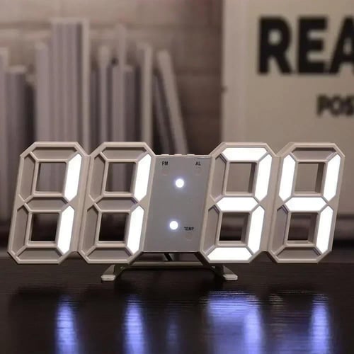 ساعة رقمية LED ثلاثية الأبعاد
