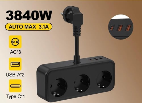 مشترك جداري بمقابس متعددة