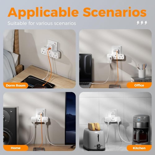 تيسان المملكة المتحدة التوصيل محول مقبس الحائط مع...