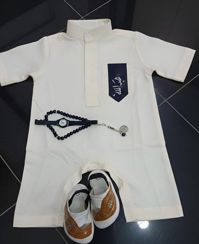 ثوب أطفال تراثي سعودي أبيض – ملابس أطفال فاخرة للأ...