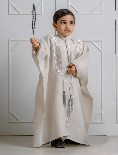 طقم بشت ثوب الفخامه بيج