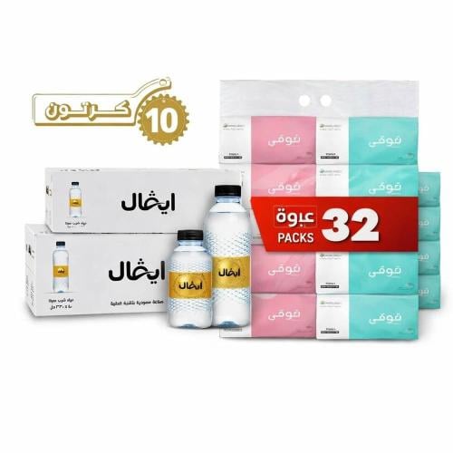 عرض - مياه ايفال 10 كرتون + قوڤي - مناديل ناعمة ×...