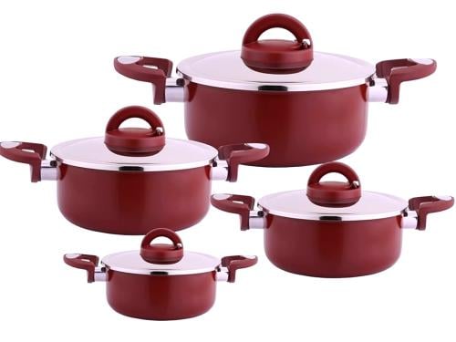 طقم قدور 8قطع أواني طهي من السيف، مصنوع من الزجاج،...