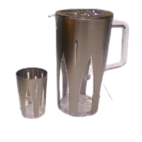 طقم كاسات مع جيك اكريلك رصاصي