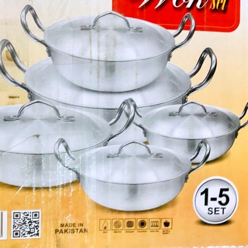 طقم قدور مسطح بعراوي 5قطع