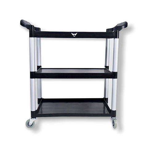 ترولي بلاستيكية للمطاعم والفنادق بعجلات 3 طبقات تخ...