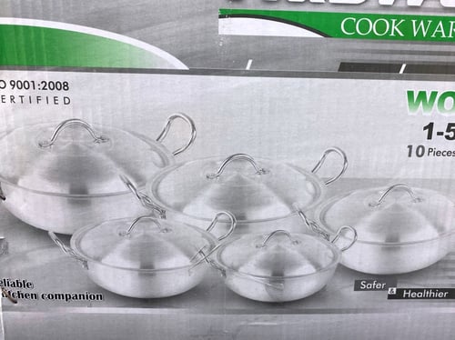 طقم قدور حلل 5قطع الألمنيوم بيدين