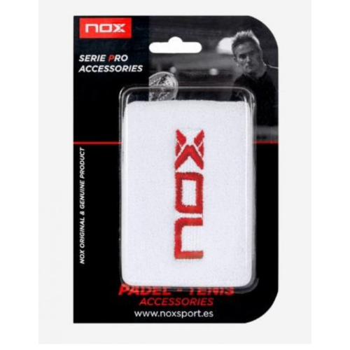 Nox White Red Logo Wristbands 2 Units