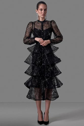 Ruffles black dress