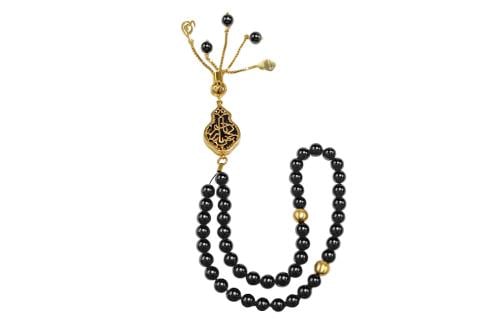 سبحة قنديل الكعبة -يارحمن يارحيم -فضة مطلية بالذهب...