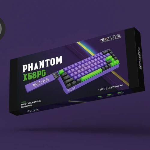 كيبورد ميكانيكي سلكي Next Level Phantom X68PG بالأ...