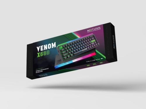 كيبورد ميكانيكي سلكي Next Level Venom X68B باللون...