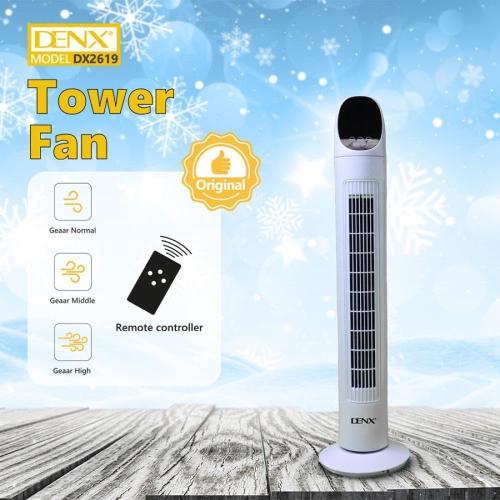مروحة DENX البرجية مع ريموت اللون ابيض