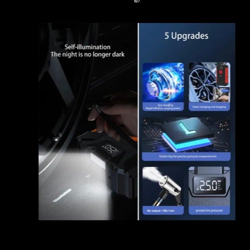 جهاز تشغيل السيارة بنك طاقة محمول 12 فولت مع ضاغط...