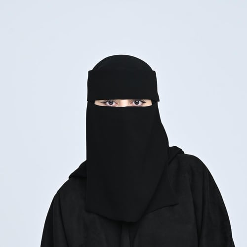 نقاب كويتي مقوى لصق طويل