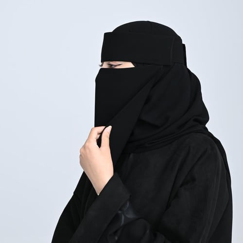نقاب كويتي مقوى لصق طويل