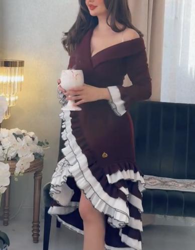 فستان عنابي