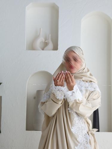 شرشف صلاة دانتيل – بيج