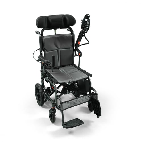 كرسي كهربائي ألومنيوم بظهر متحرك وساند رأس