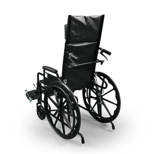 كرسي متحرك- 46 سم الظهر مع ساند قدم قابل للارتفاع