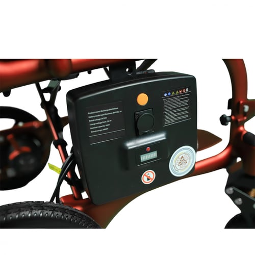 كرسي كهربائي خفيف الوزن كاربون فايبر - لون أحمر