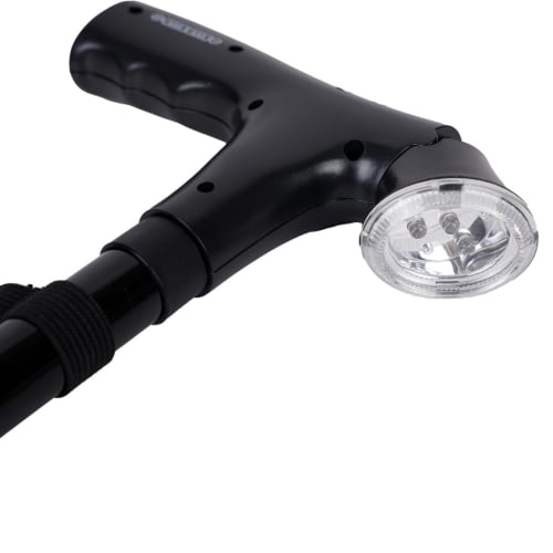 عصا مشي قابلة للطي مع كشاف ليلي – خفيفة، سهلة الحم...