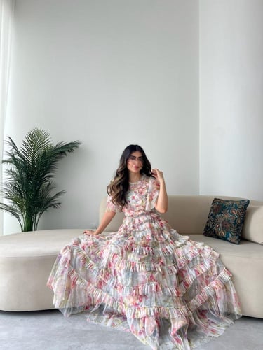 فستان طبقات مشجر