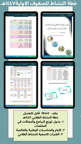 خطة النشاط ابتدائية للصفوف الأولية١٤٤٧هـ(الفصل الأ...