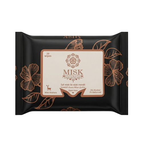 Misk intimate wet wipes with black misk - 20 PCS