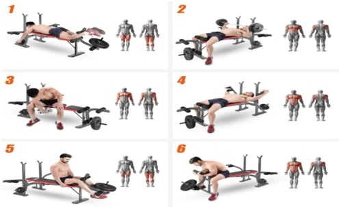 مقعد رياضي 4 في 1 حامل بار وتمرين ارجل وصدر