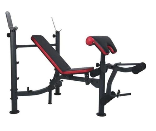 كرسي تمارين رياضي يشمل حامل بار وتمرين ارجل وصدر M...