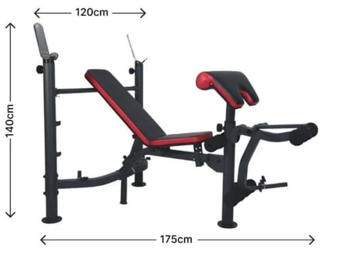 كرسي تمارين رياضي يشمل حامل بار وتمرين ارجل وصدر M...