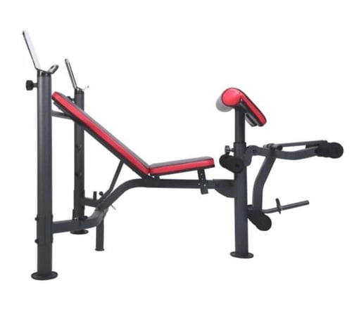 كرسي تمارين رياضي يشمل حامل بار وتمرين ارجل وصدر M...